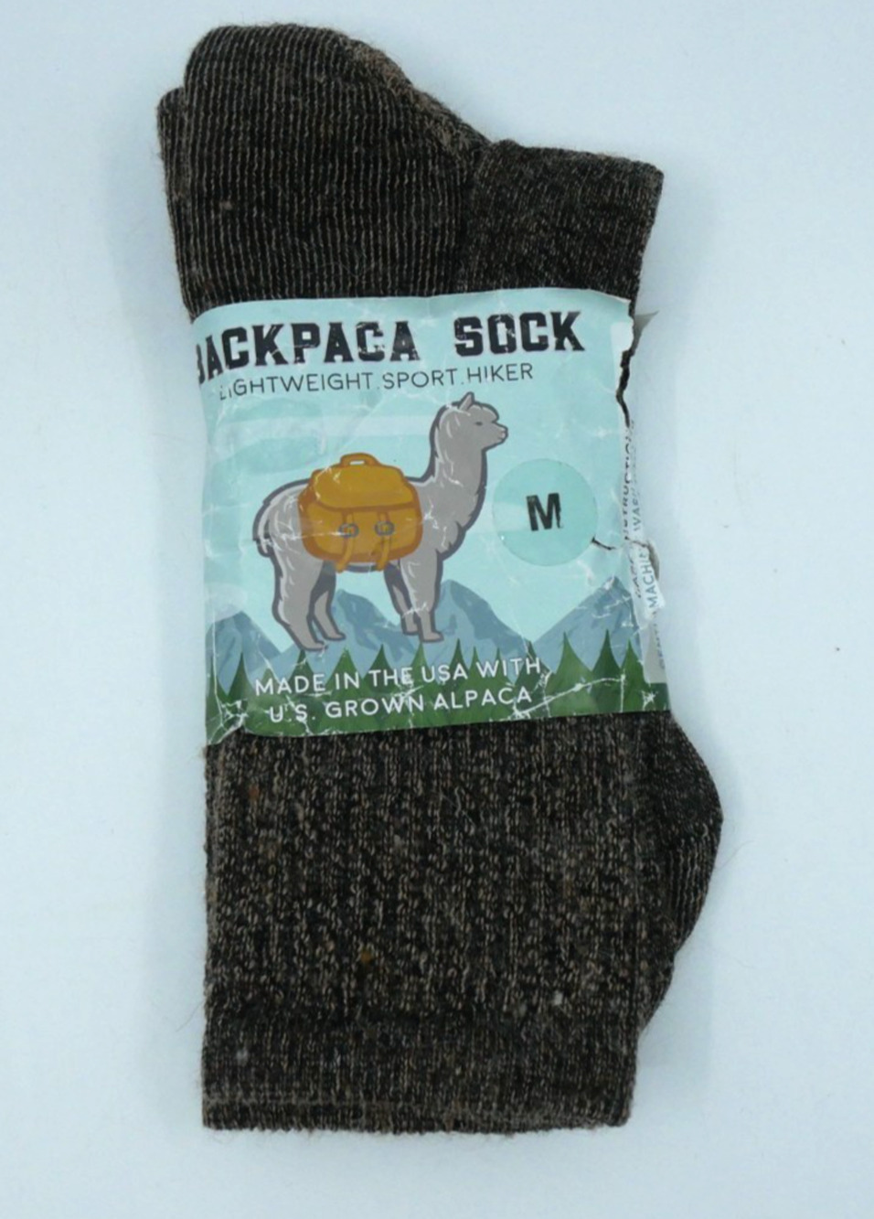 Backpaca (Alpaca) Lightweight Hiking Socks Size Med USA Wicking & Odor Resist